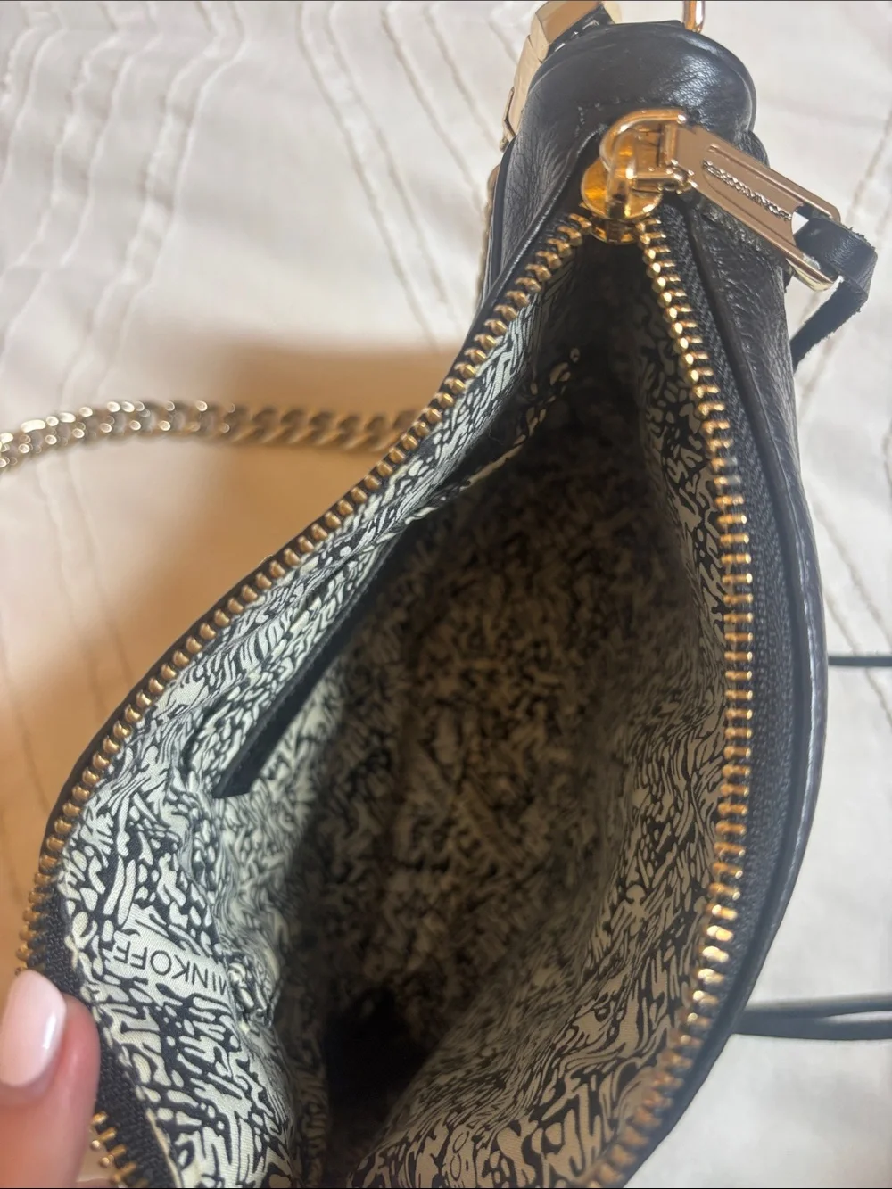 Rebecca Minkoff Black Leather Chain Strap Crossbody Bag